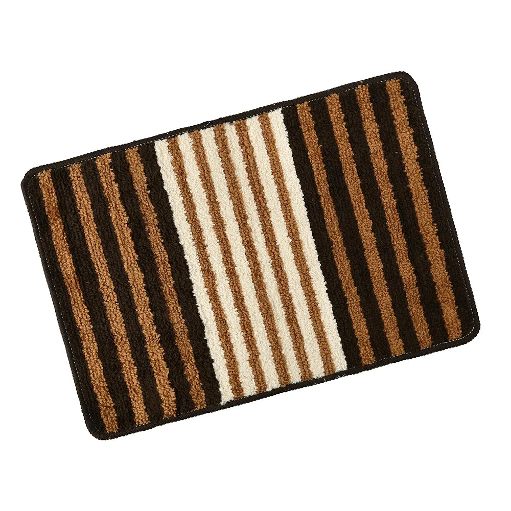 Kuber Industries Anti-Skid Water-Absorbent Door Mats for Home Micro Pearl Lining Brown
